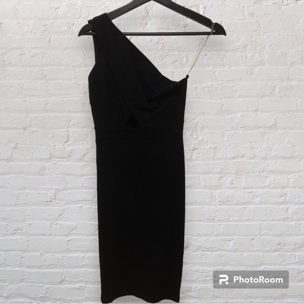 One Shoulder Zipper Dress with Small Cutout